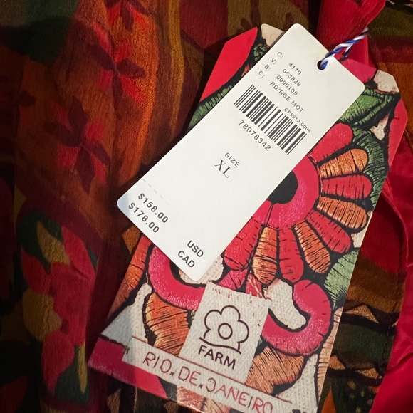NWT Farm Rio for Anthropologie Blouse SZ XL *Sold Out* - Picture 6 of 7